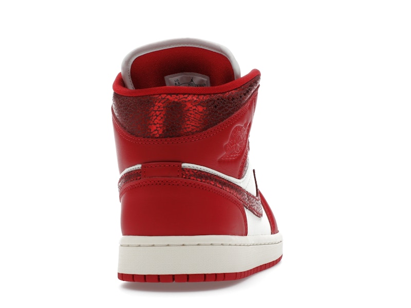 Jordan 1 Mid SE Red Cracked Leather (Women's)