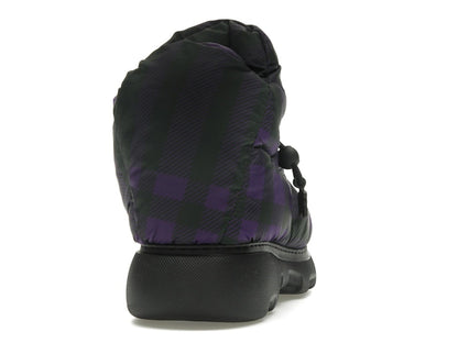 Burberry Check Pillow Boot Black Purple