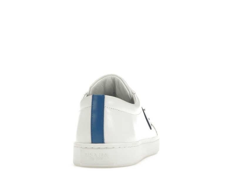 Prada Court Sneaker White Blue Leather (Women's)