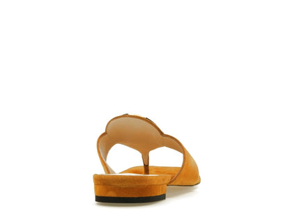 Gucci Blondie Thong Sandal Light Brown Suede