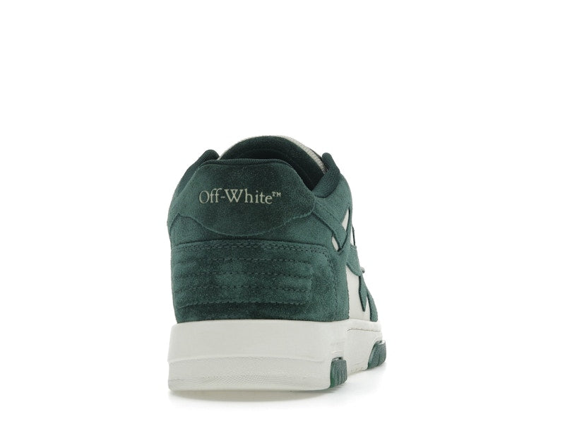 OFF-WHITE Out Of Office "OOO" Low Tops Jet Green Ecru Suede