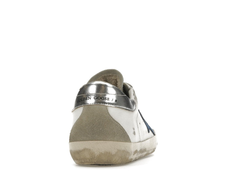 Golden Goose Super-Star White Elecctric Blue Silver
