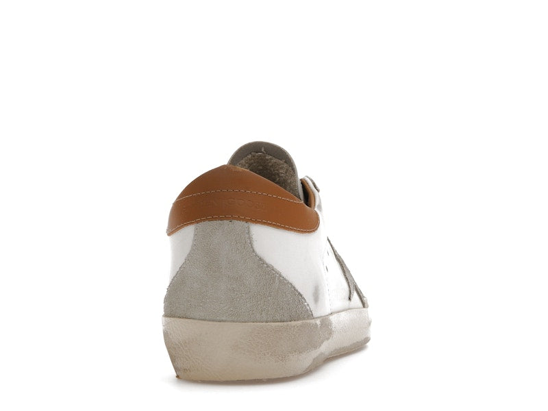 Golden Goose Super-Star White Vacchetta Tan Grey Suede Patch (Women's)