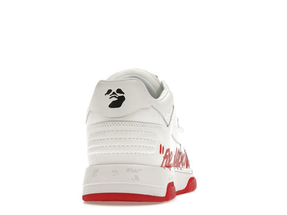 OFF-WHITE Out Of Office OOO Low Tops White Red