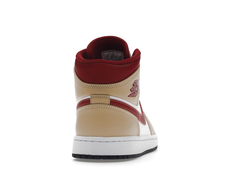 Jordan 1 Mid Light Curry Cardinal