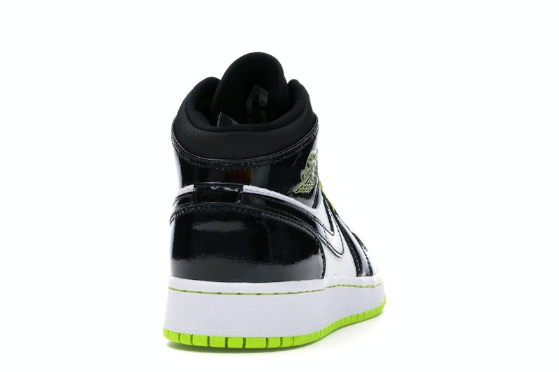 Jordan 1 Mid Black Cyber Mystic Green (GS)