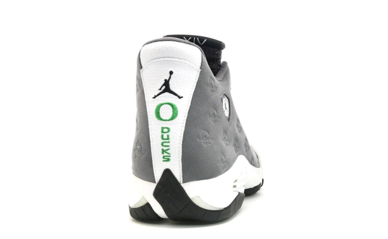 Jordan 14 Retro Oregon Ducks PE Grey