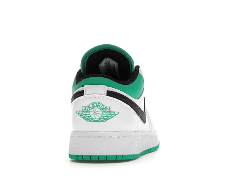 Jordan 1 Low White Lucky Green Tumbled Leather (GS)