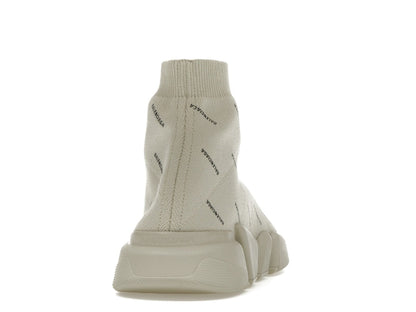 Balenciaga All Over Logo Speed 2.0 Beige