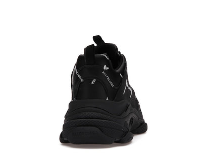 Balenciaga Triple S Allover Logo Black