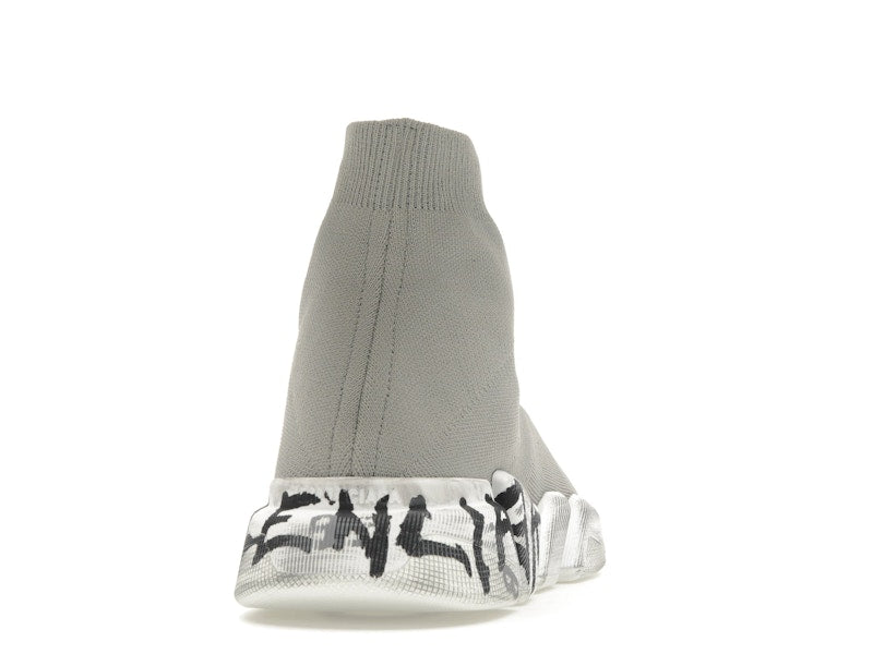 Balenciaga Speed 2.0 Graffiti Recycled Knit Grey White
