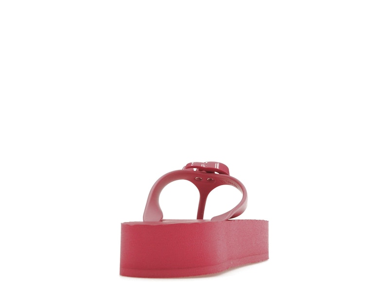 Gucci Chevron Thong Sandal Pink Rubber