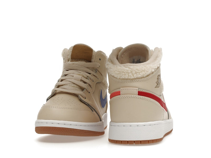 Jordan 1 Mid Utility Fleece Pearl White (GS)