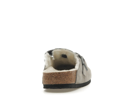 Birkenstock Boston Shearling Suede Stone Coin
