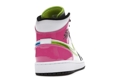 Jordan 1 Mid White Black Cyber Pink