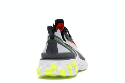 Nike React Element 55 Pure Platinum Bright Crimson Volt