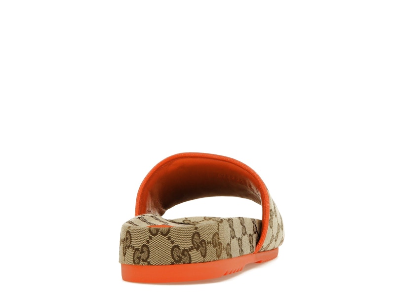 Gucci x The North Face GG Slide Orange Beige Ebony Original GG Canvas