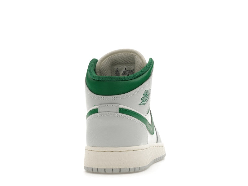 Jordan 1 Mid White Pure Platinum Pine Green (GS)