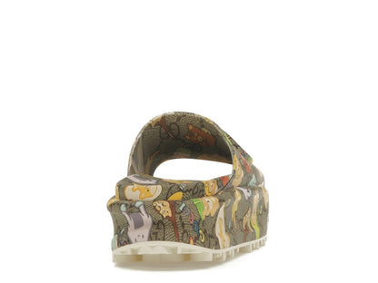Gucci x Pikarar GG Animal Print Slide Beige Multi (Women's)