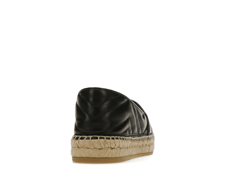 Gucci Double G Espadrille Black Leather