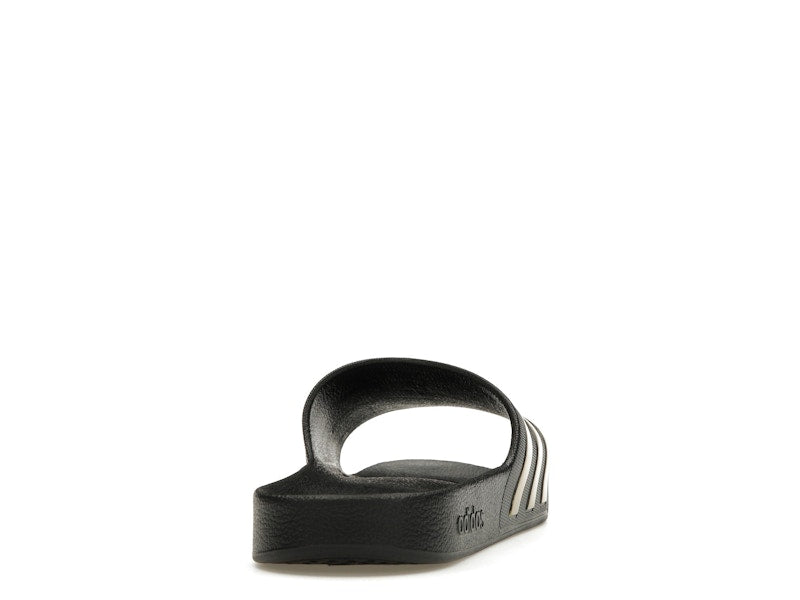 adidas Adilette Aqua Slides Core Black Gold Metallic