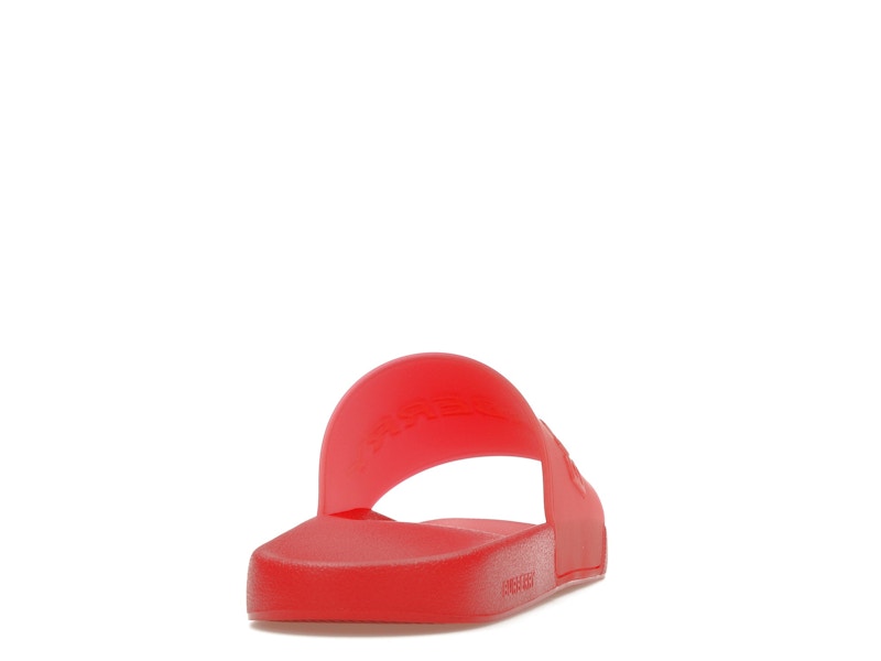 Burberry Embossed Logo Slides Bright Red