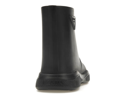 Prada Pull-On Rain Booties Black Rubber
