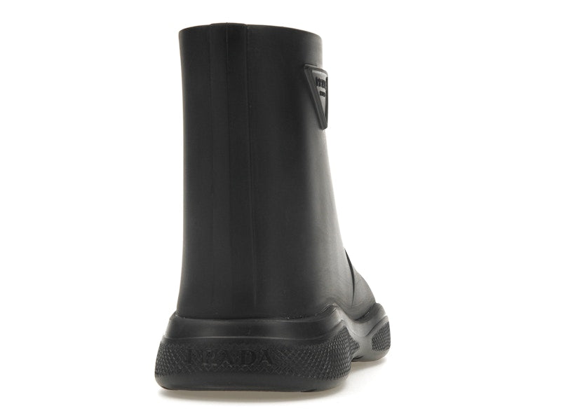 Prada Pull-On Rain Booties Black Rubber