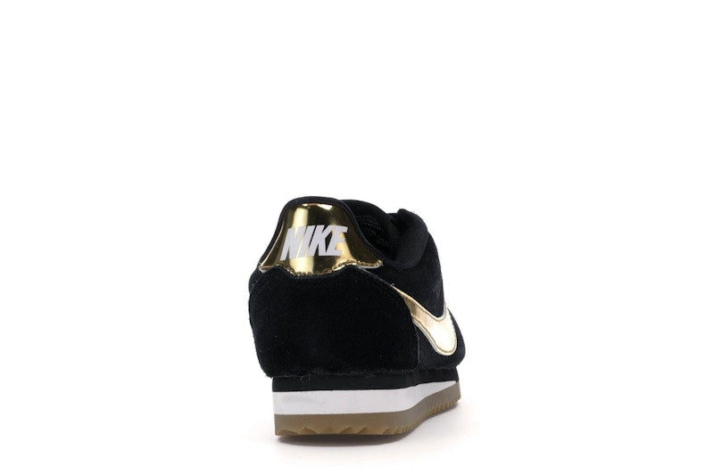 Nike Classic Cortez Black Metallic Gold Gum (Women's)