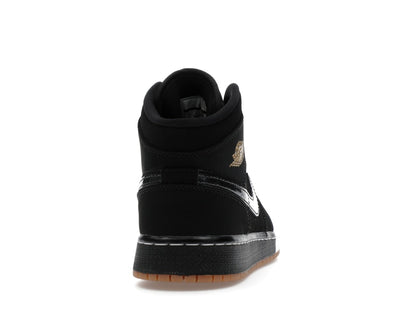 Jordan 1 Mid Black White Gold (GS)