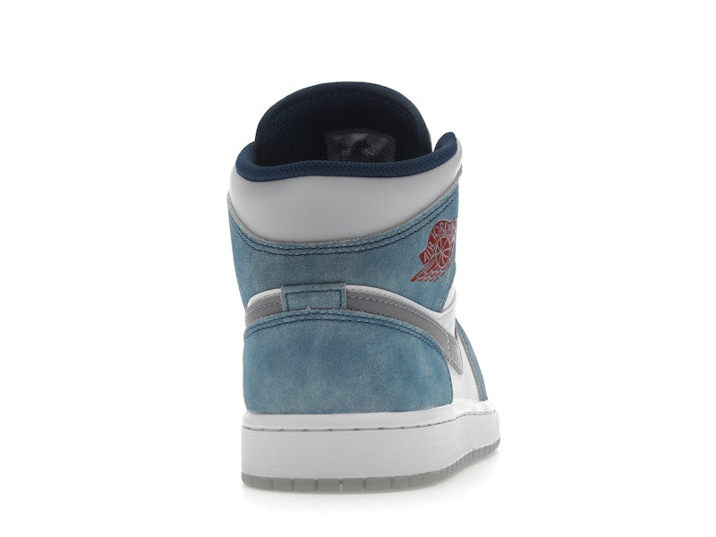 Jordan 1 Mid French Blue Fire Red