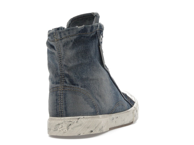 Balenciaga Paris High Top Blue Destroyed Denim