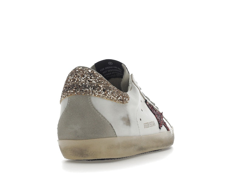 Golden Goose Super-Star White Red Glitter (Women's)