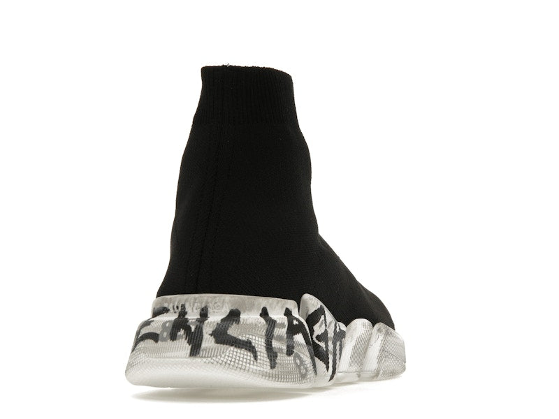 Balenciaga Speed 2.0 Graffiti Recycled Knit Black White