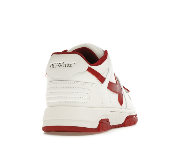 OFF-WHITE Out Of Office OOO Low Tops White Burgundy
