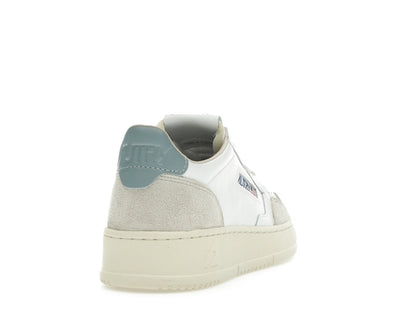 Autry Medalist Leather Low White Silver Blue Beige (Women's)