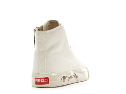 Kenzo School High Top Trainers Tiger Sole Off White