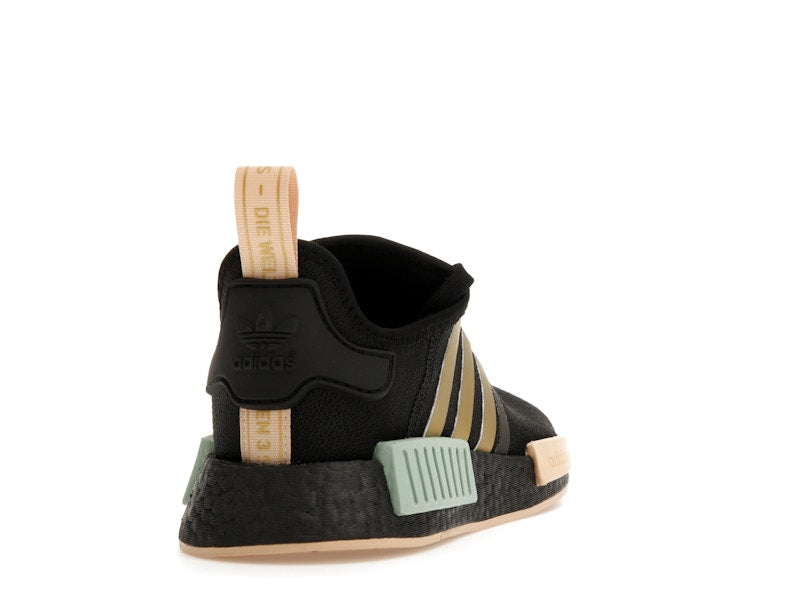 adidas NMD R1 Black Gold Metallic Halo Amber (Women's)
