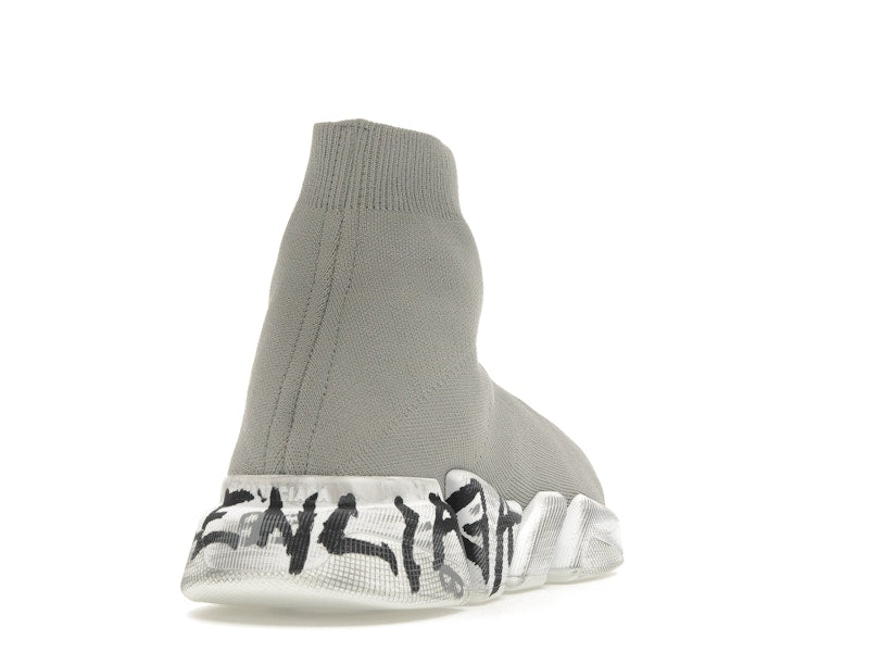 Balenciaga Speed 2.0 Graffiti Recycled Knit Grey White