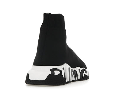 Balenciaga Speed Graffiti Trainers White Black Logo (Women's)