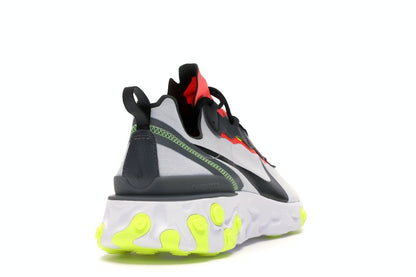 Nike React Element 55 Pure Platinum Bright Crimson Volt