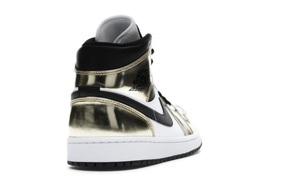 Jordan 1 Mid Metallic Gold Black White