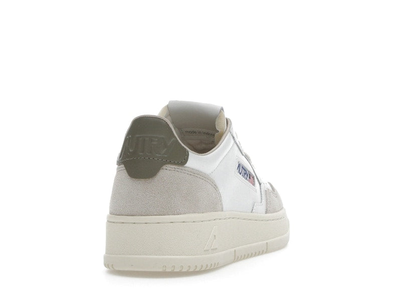 Autry Medalist Leather Low White Covert Green Beige (Women's)