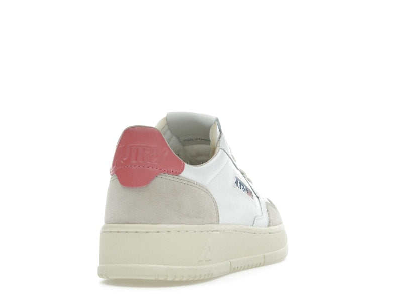 Autry Medalist Leather Low White Tearose Beige (Women's)