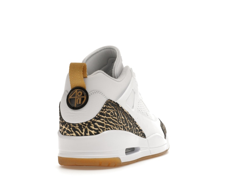 Jordan Spizike Low White Metallic Gold