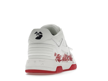 OFF-WHITE Out Of Office "OOO" Low Tops For Walking White White Red SS22