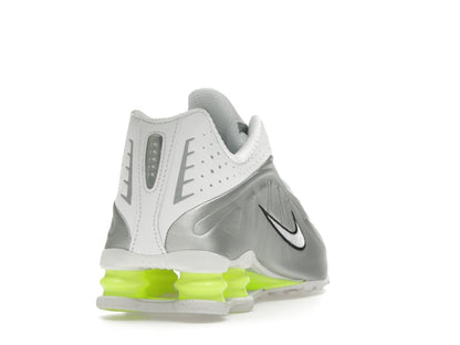 Nike Shox R4 White Metallic Silver Volt (Women's)