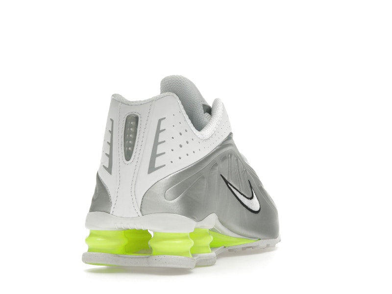 Nike Shox R4 White Metallic Silver Volt (Women's)