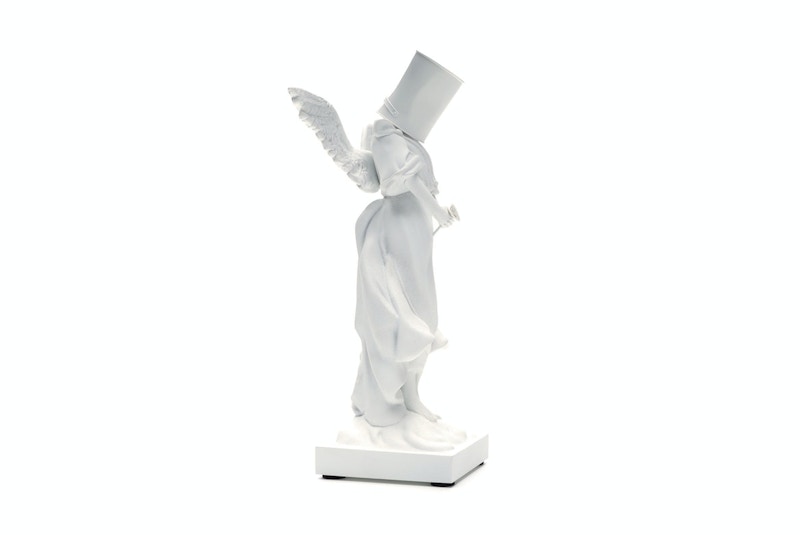 Banksy Bucket On Head Figure White