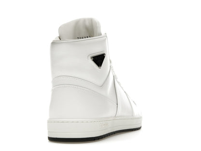 Prada Downtown High Top Sneakers Leather White White Black
